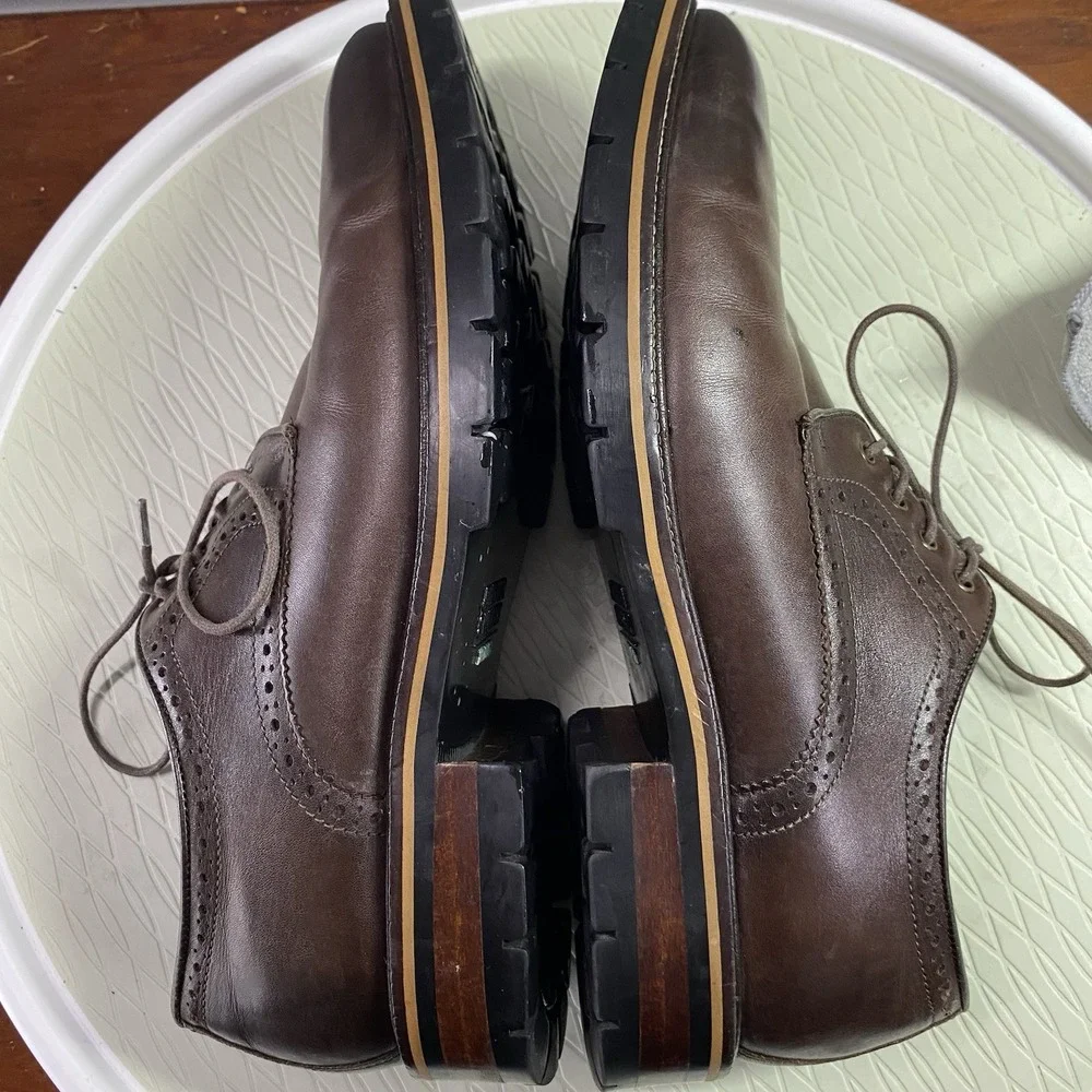 Men's‎ Johnston&Murphy Dark Brown Shoes Sz.10.5M Leather Lace Up PROM WEDDING